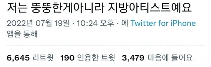 저는 OO아티스트예요